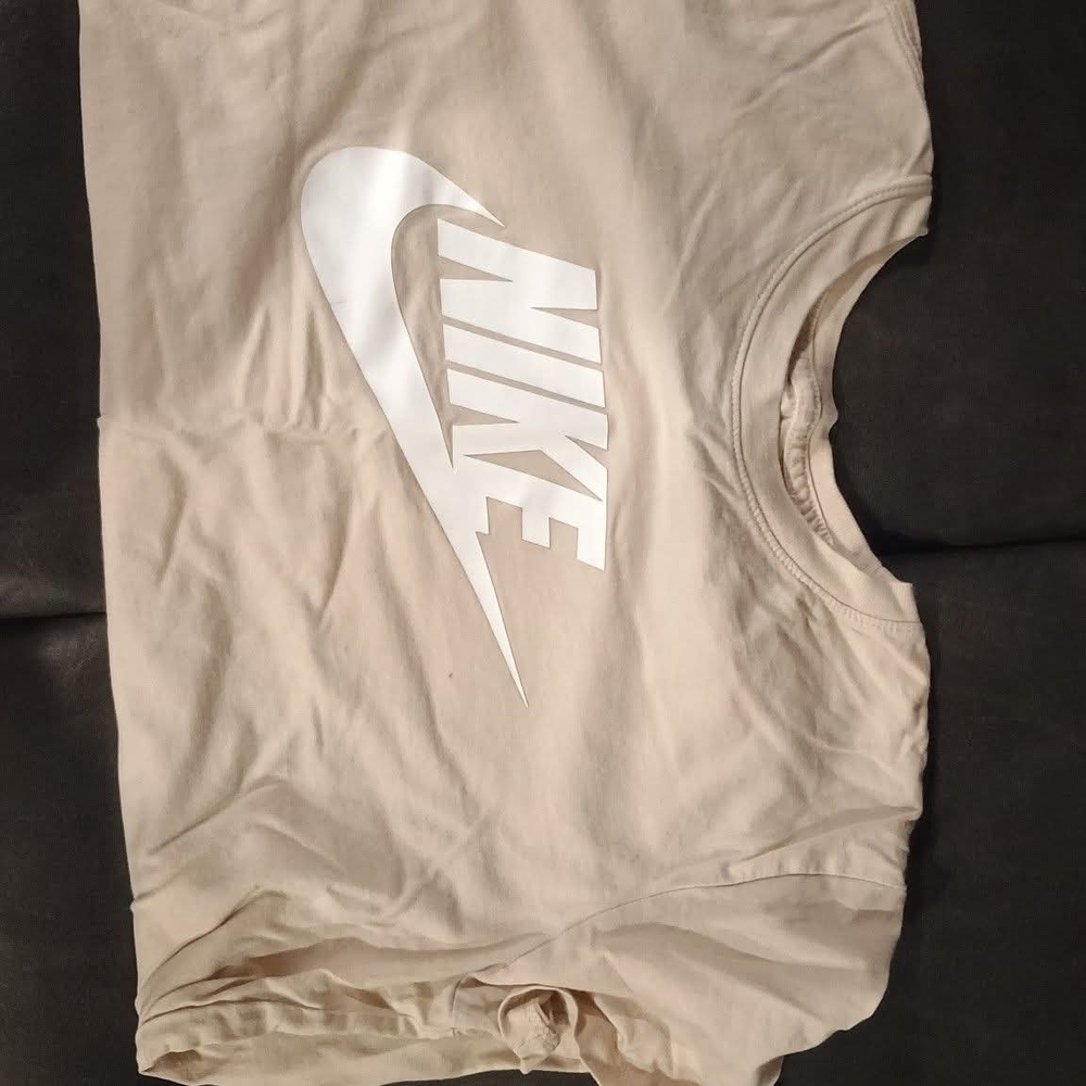 Nike Beige Tee with White Logo